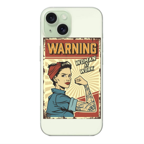 Apple iPhone 15 Plus Woman at work Transparent Silicone TPU Θήκη