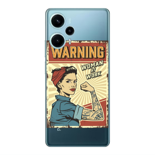 Xiaomi Poco F5 Woman at work Transparent Silicone TPU Θήκη