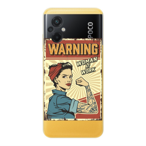 Xiaomi Poco M5 Woman at work Transparent Silicone TPU Θήκη