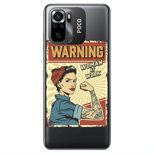 Xiaomi Poco M5 s Woman at work Transparent Silicone TPU Θήκη