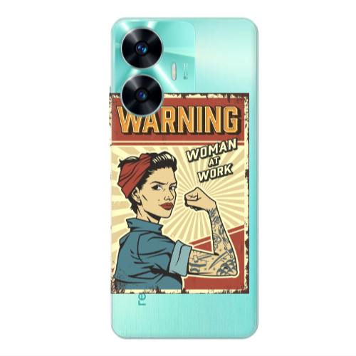 Realme C55 Woman at work Transparent Silicone TPU Θήκη