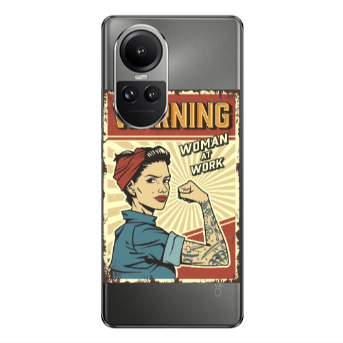 Oppo Reno10 5G Woman at work Transparent Silicone TPU Θήκη