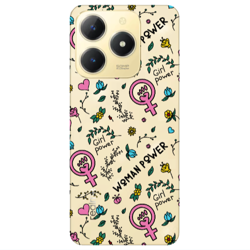 Realme C61 Woman Power Transparent Silicone TPU Θήκη