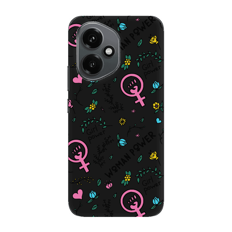 Honor Magic 400 Woman Power Black Colored Silicone TPU Θήκη