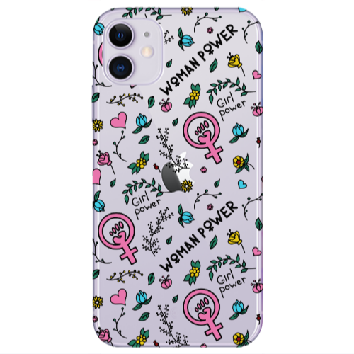 Apple iPhone 11  Woman Power Transparent Silicone TPU Θήκη