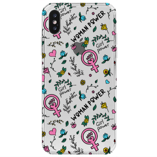 Apple iPhone X Woman Power Transparent Silicone TPU Θήκη