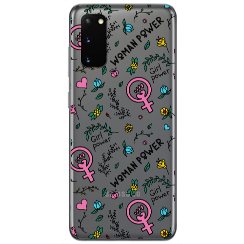 Samsung S20 Woman Power Transparent Silicone TPU Θήκη