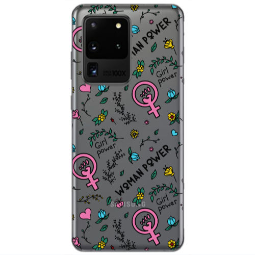 Samsung S20 Ultra Woman Power Transparent Silicone TPU Θήκη
