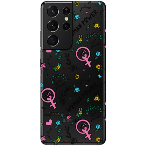 Samsung S21 Ultra Woman Power Transparent Silicone TPU Θήκη
