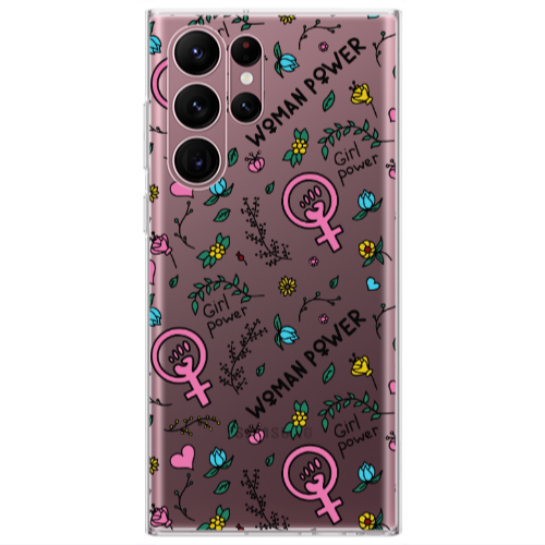 Samsung S22 Ultra Woman Power Transparent Silicone TPU Θήκη