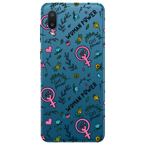 Samsung A02 Woman Power Transparent Silicone TPU Θήκη