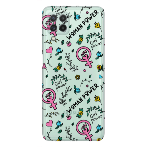 Samsung A22 4G Woman Power Transparent Silicone TPU Θήκη
