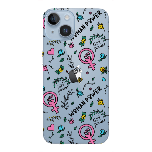Apple iPhone 14  Woman Power Transparent Silicone TPU Θήκη