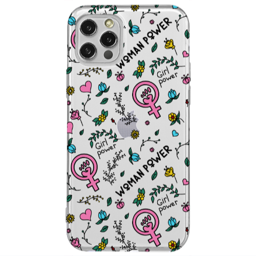 Apple iPhone 12 Pro Woman Power Transparent Silicone TPU Θήκη