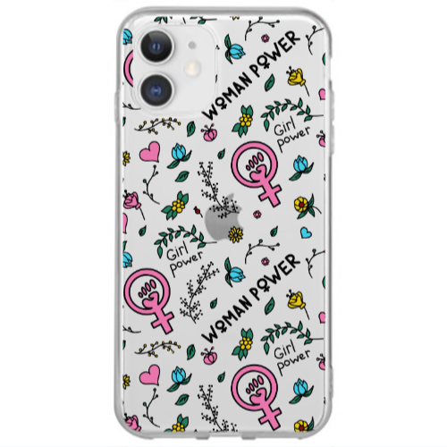 Apple iPhone 12 Mini Woman Power Transparent Silicone TPU Θήκη