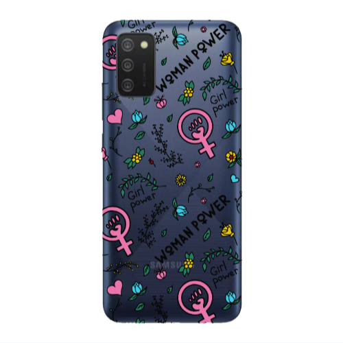 Samsung A03S Woman Power Transparent Silicone TPU Θήκη