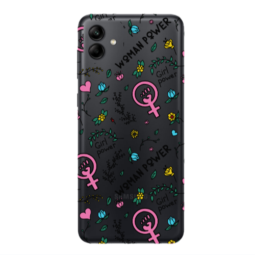 Samsung A04 Woman Power Transparent Silicone TPU Θήκη