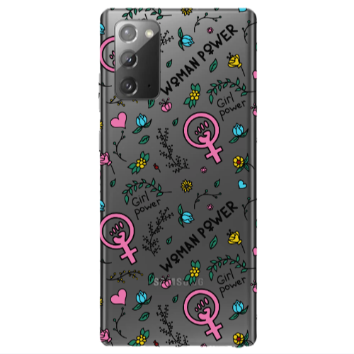 Samsung Note 20 Woman Power Transparent Silicone TPU Θήκη