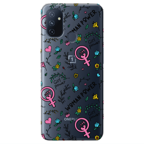 Oneplus Nord 100 Woman Power Transparent Silicone TPU Θήκη