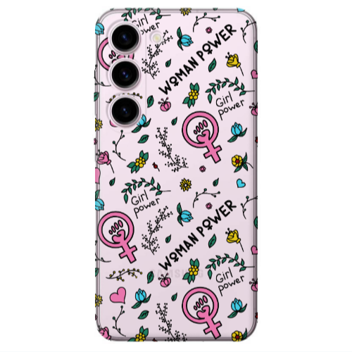 Samsung S23 Woman Power Transparent Silicone TPU Θήκη