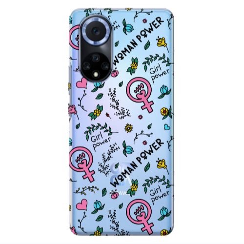 Huawei Nova 9 Woman Power Transparent Silicone TPU Θήκη