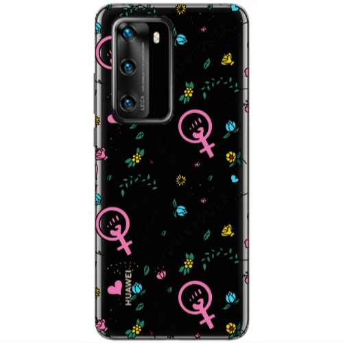 Huawei P40 Woman Power Transparent Silicone TPU Θήκη