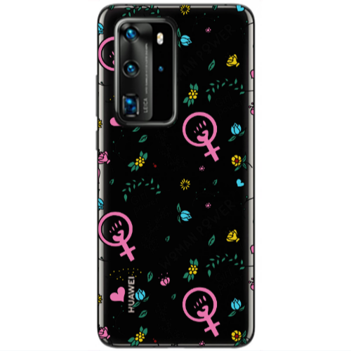 Huawei P40 Pro Woman Power Transparent Silicone TPU Θήκη