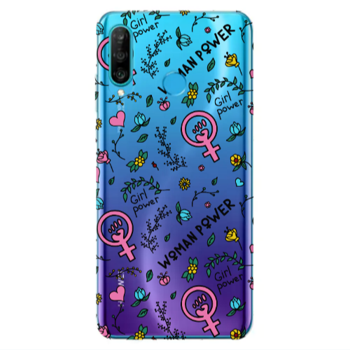 Huawei P30 Lite Woman Power Transparent Silicone TPU Θήκη