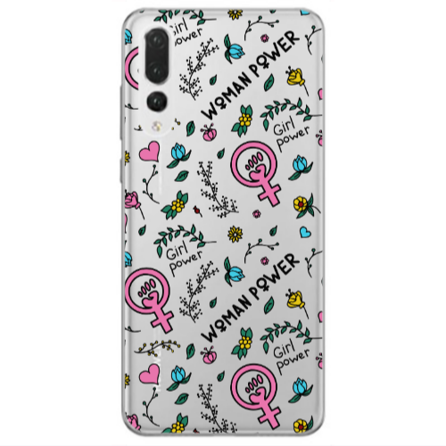 Huawei P20 Pro Woman Power Transparent Silicone TPU Θήκη