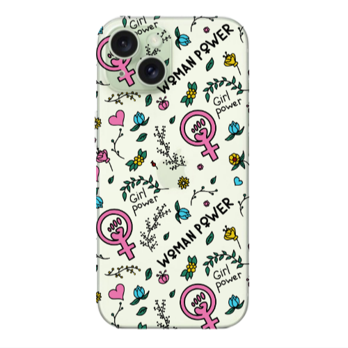 Apple iPhone 15 Woman Power Transparent Silicone TPU Θήκη