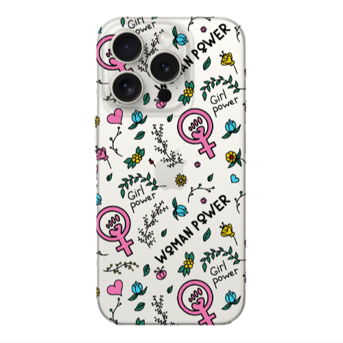 Apple iPhone 15 Pro Max Woman Power Transparent Silicone TPU Θήκη