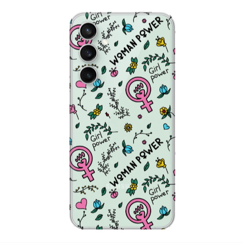 Samsung S23FE Woman Power Transparent Silicone TPU Θήκη