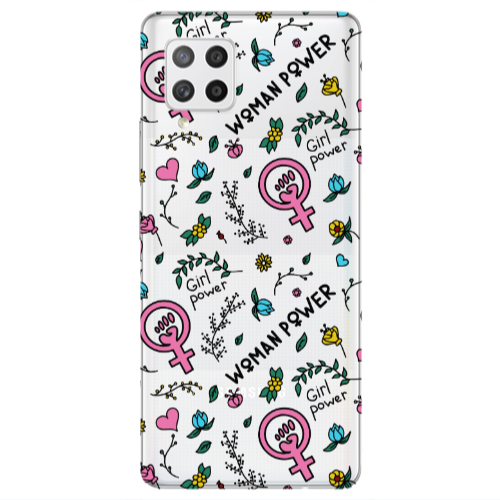 Samsung A42 5G Woman Power Transparent Silicone TPU Θήκη