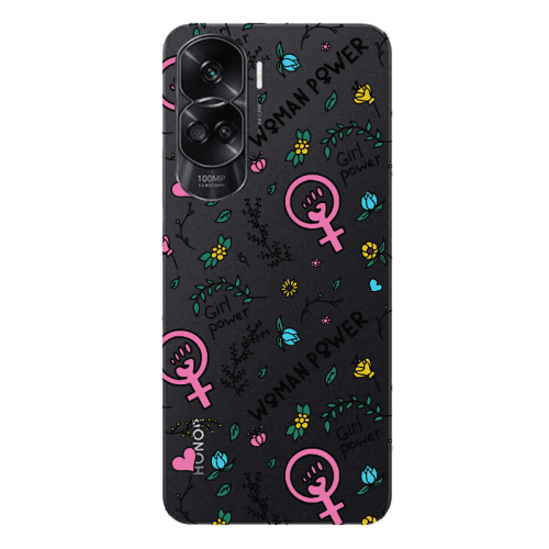 Honor 90 Lite 5G Woman Power Transparent Silicone TPU Θήκη