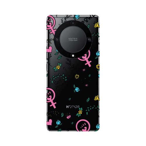 Honor Magic5 Lite 5G Woman Power Transparent Silicone TPU Θήκη