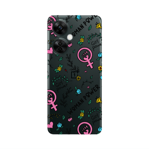 Oneplus Nord CE 3 Lite 5G Woman Power Transparent Silicone TPU Θήκη