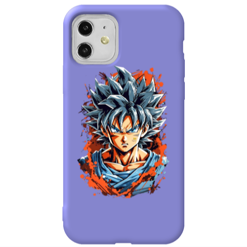 Apple iPhone 11  Anime Goku Purple Colored Silicone TPU Θήκη