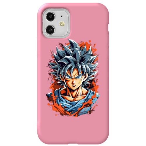 Apple iPhone 11  Anime Goku Pink Colored Silicone TPU Θήκη