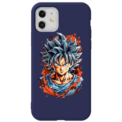 Apple iPhone 11  Anime Goku Dark blue Colored Silicone TPU Θήκη