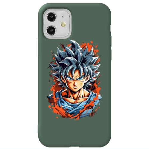 Apple iPhone 11  Anime Goku Dark Green Colored Silicone TPU Θήκη