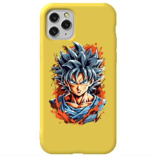 Apple iPhone 11 Pro Anime Goku Yellow Colored Silicone TPU Θήκη