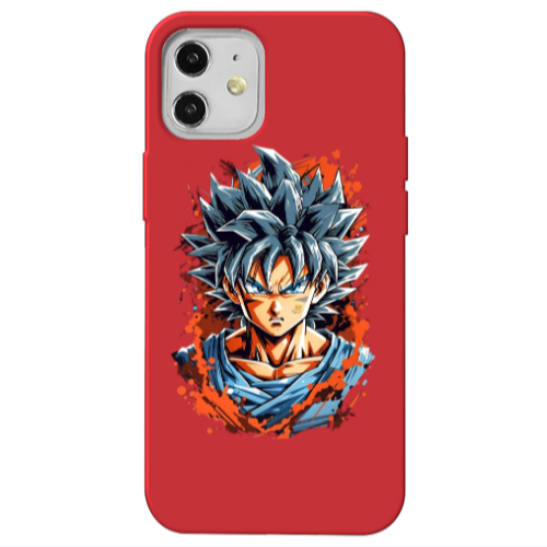 Apple iPhone 12 Anime Goku Red Colored Silicone TPU Θήκη