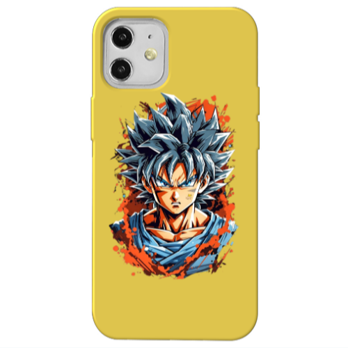 Apple iPhone 12 Anime Goku Yellow Colored Silicone TPU Θήκη