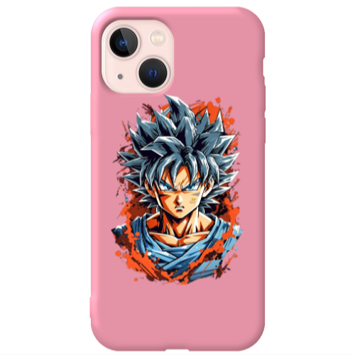 Apple iPhone 13 Anime Goku Pink Colored Silicone TPU Θήκη