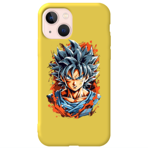 Apple iPhone 13 Anime Goku Yellow Colored Silicone TPU Θήκη