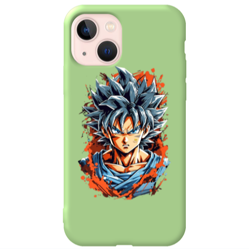 Apple iPhone 13 Anime Goku Light Green Colored Silicone TPU Θήκη