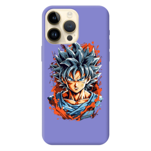 Apple iPhone 13 Pro Max Anime Goku Purple Colored Silicone TPU Θήκη