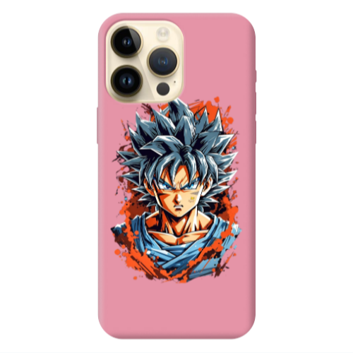 Apple iPhone 13 Pro Max Anime Goku Pink Colored Silicone TPU Θήκη