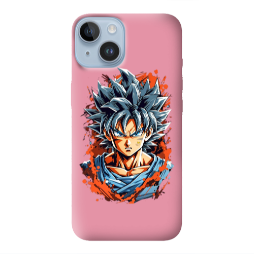 Apple iPhone 14  Anime Goku Pink Colored Silicone TPU Θήκη