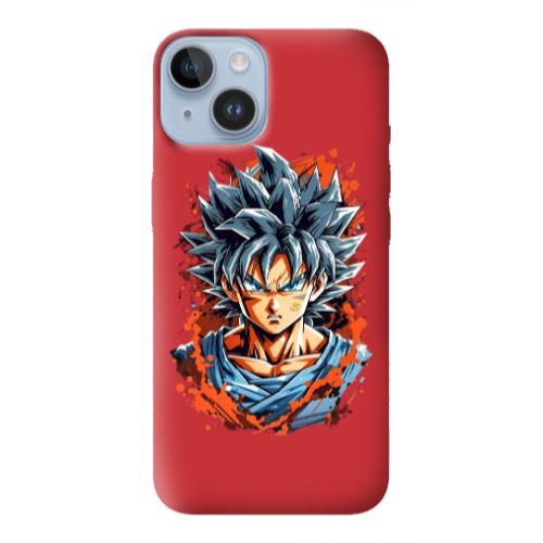 Apple iPhone 14 Plus Anime Goku Red Colored Silicone TPU Θήκη